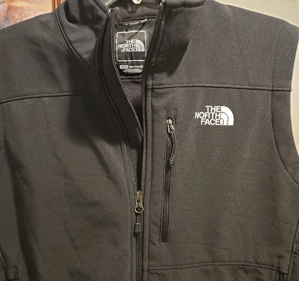 The North Face Black Men's Softshell Vest with Zip Chest Pocket